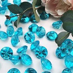 Sky Blue Acrylic 25mm Wedding Table Scatters – Clear Acrylic Diamonds