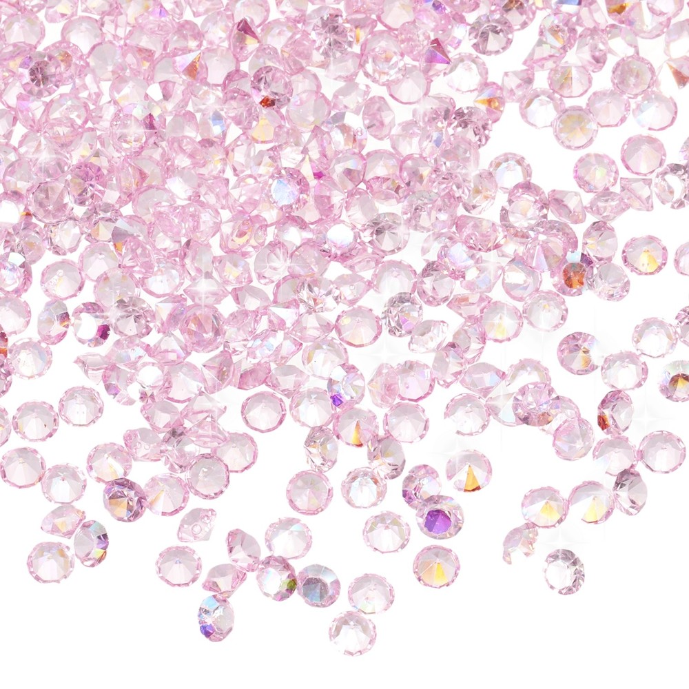 16800 Pcs Wedding Table Scatter Confetti Diamond, 3mm Fake Diamonds(Light Pink)