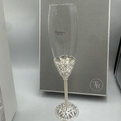 NEW Things Remembered Set Of Champagne Toast Flutes Rhinestones Silver Classic