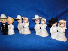 NEW BRIDE AND GROOM WITH COWBOY HAT WESTERN WEDDING CAKE COUPLES, YOU PICK