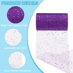 Tulle Fabric Rolls 6″ by 50 Yards Fabric Spool Tulle for DIY, Dark Purple