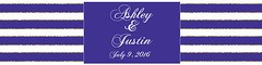 100 Navy blue / White & Gold stripes Wedding Birthday Party Water Bottle Labels