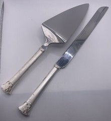 Mikasa Love Story Stainless Steel Wedding Cake Pie Server Set Swirl Hearts