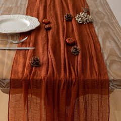 Keketoarrange Fall Thanksgiving Table Runner 35″x120″(Pack of 1), Terracotta