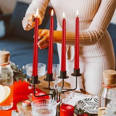 14 Pack Red Taper Candles – 12 inches x 0.75 inches, 12″14pcs-Red