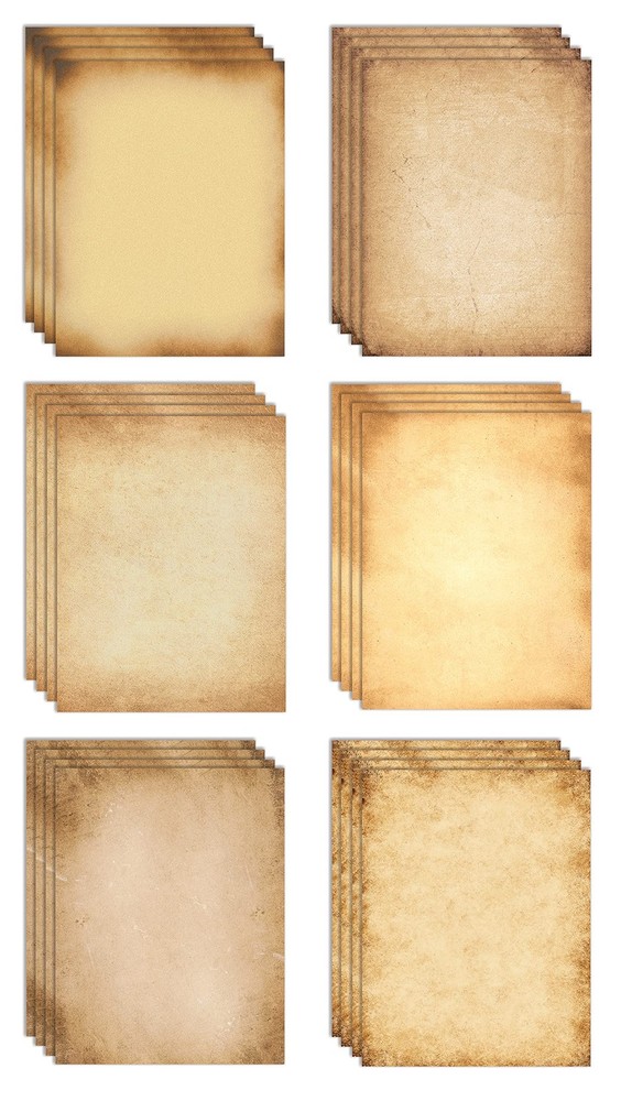 Better Office Products Stationery 8.5 x 11 Inch, Assorted Parchment Designs