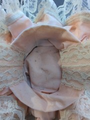 Mid Century Flower Girl Basket Pink Satin Lace Ribbon Wedding Shabby Chic – USED