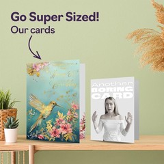 Beautiful Gold 80th Birthday Cards for Women Men – Wonderful Golden Birds Hum…
