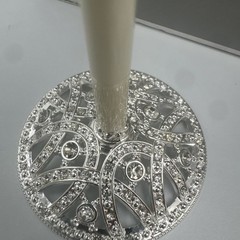 NEW Things Remembered Set Of Champagne Toast Flutes Rhinestones Silver Classic