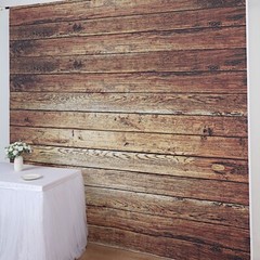 BROWN 8 ft x 8 ft Printed Vinyl Photo BACKDROP Vintage Wood Design Banner Events