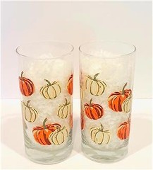 Royal Norfolk Libbey Fall Autumn Pumpkin 16oz Glasses – Set of 4