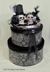 Gothic Wedding,card box,skull,personalized,black,gothic wedding decoration,bling