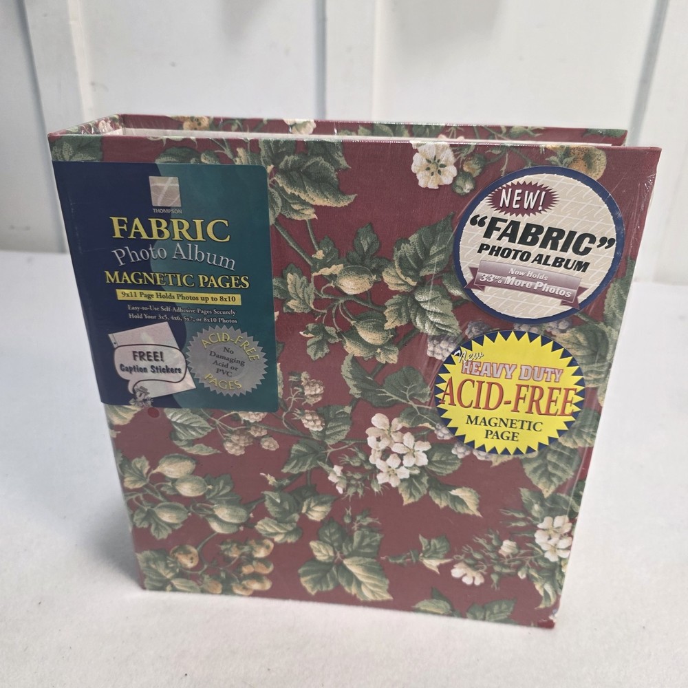 Thompson Floral Fabric Photo Album 3 Ring Binder Self Adhesive Magnetic Pages