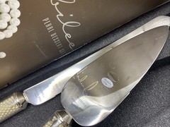 Lenox Jubilee Pearl Dessert Set NIB! Pearls In Handle Cake Knife & Server