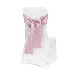 PCS Satin Chair Sashes Bows for Wedding Reception- Universal 50 Baby Pink