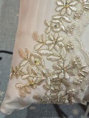 Wedding His/Her Ring Pillow Beaded & Embroidered Beautiful