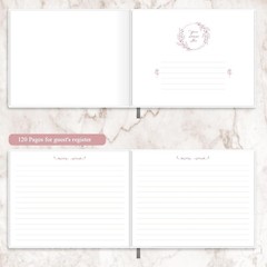 Beautiful Wedding Guest Book 7″ X 9″ Sign In Book 120 Gsm Thick Papercover In S