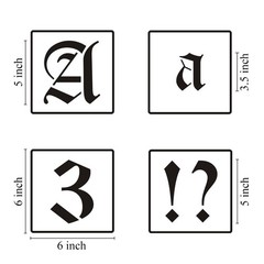 5 Inch Alphabet Letter Stencils for Painting – 70 Pack Old English Letter and…