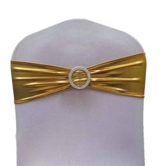 50 Metallic Spandex Chair Band for Folding Banquet Universal Chair Covers