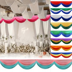 1/2m Detachable Gauze Curtain Swag for Wedding Church Stair Handrail Decoration