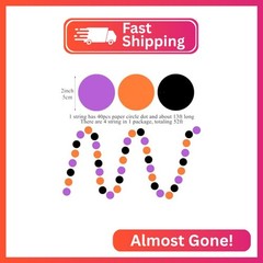 Black-Orange-Purple Halloween Party-Decorations – 52Ft Paper Garland Streamers B