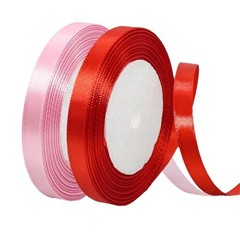 2 Rolls Red Pink Ribbon, 3/8 Inch x 50 Yards Satin 3/8″ x 50 Yards Red+Pink