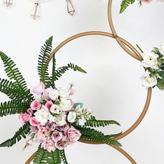 5 ft GOLD Metal HOOPS Pillar BACKDROP STAND Wedding Party Events Home Supplies