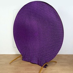 PURPLE 7.5 ft Metallic Spandex STAND COVER Wedding Decorations Party Events