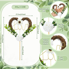 Wedding Cake Topper Love Cake Topper Rustic Heart Shaped Floral Vine Decoration