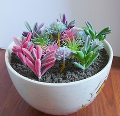16 Flocking Artificial Succulents Plants Mini Pine Tree Grass