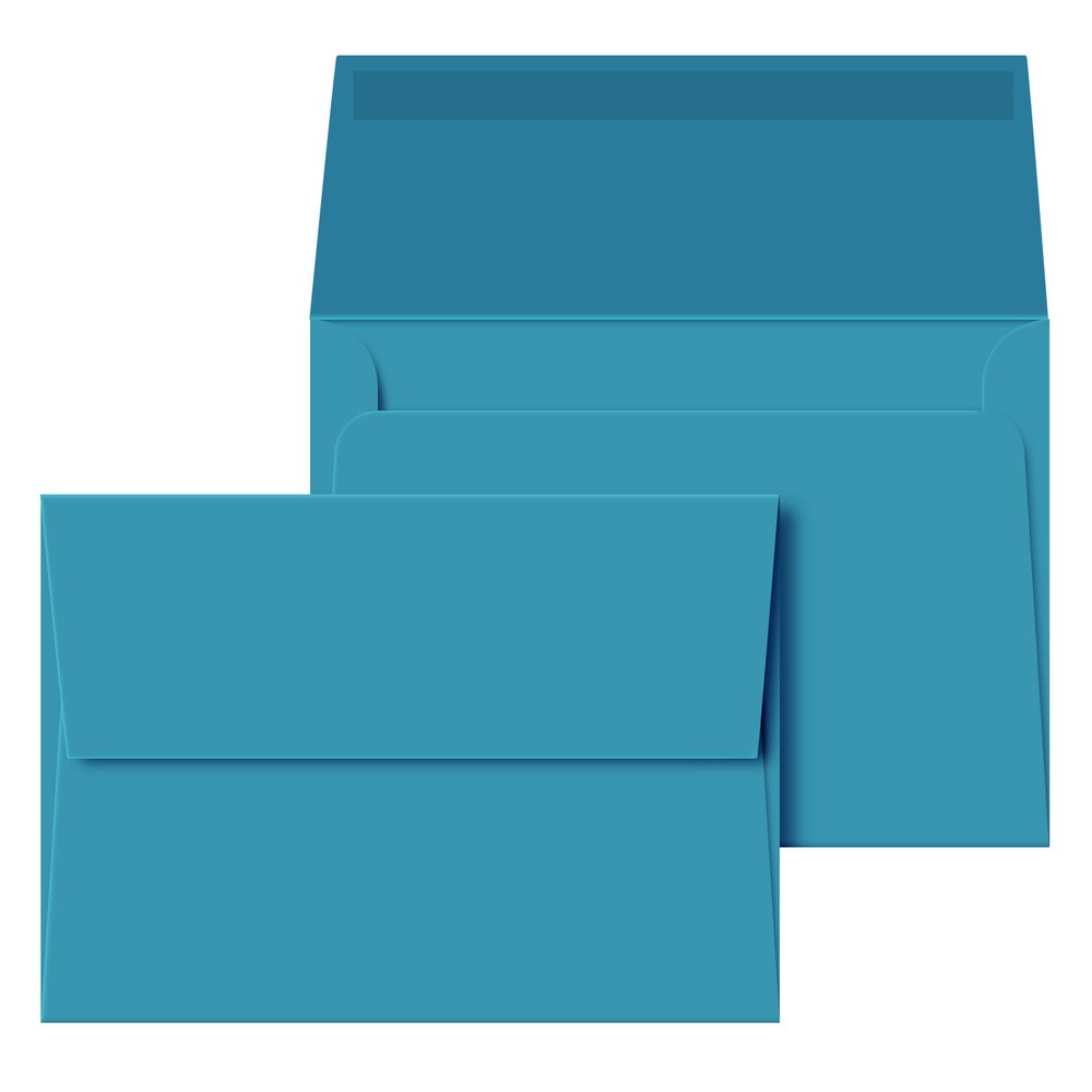 A7 Envelopes, 5 1/4″ x 7 1/4″, Cerulean Blue, Square Flap, 24w (90gsm), 10 Qty