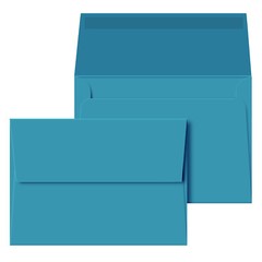 A7 Envelopes, 5 1/4″ x 7 1/4″, Cerulean Blue, Square Flap, 24w (90gsm), 10 Qty