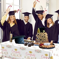 3Pack Graduation Tablecloth,Graduation 86.61 inches x 51.18 inches, Pink