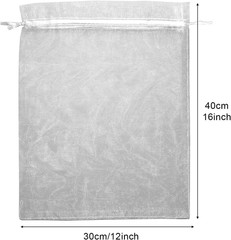 12X16 Inches Drawstring Organza Bags Sheer Large Pouches Wedding Favor Party Chr