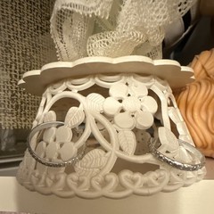 Coast Novelty MFG Co. Wedding Cake Topper with tin ring detail, made in 1950