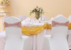 Double-Sided Sequins Rose Gold Chair Sashes for Wedding Decor, Rose Gold Sequ…