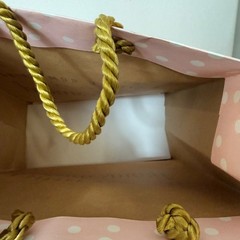 Bridesmaid Gift Bags Set of 6 Pink Polka Dot Bridal Shower Wedding Favor