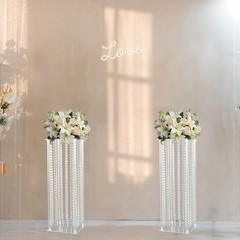 32″ CLEAR Acrylic Centerpiece STAND Hanging Crystal Beads Party Home Decorations