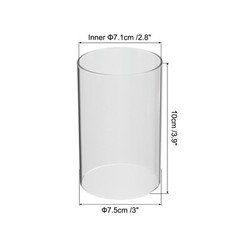 2Pcs 3″x4″ Open Ended Glass Candle Holders High Borosilicate Glass Chimney Clear