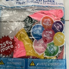 15 Pieces Happy Birthday Latex Balloons 12 inches / 15 cm NEW