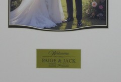 WEDDING SIGNATURE PICTURE FRAME WALL DISPLAY with PHOTO & PERSONALIZED PLATE