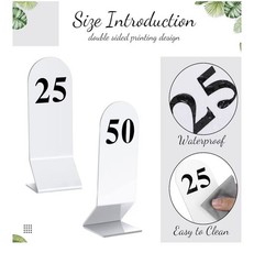 50 Table Numbers 1-50 Acrylic Double Sided Restaurant, Party, Wedding