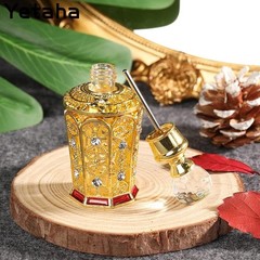 Yetaha Vintage Refillable Empty Perfume Bottles, Jeweled 0.4 Ounces, Golden