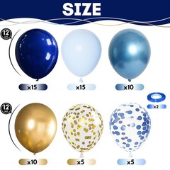 Navy Blue Gold Balloon, 60 Packs 12 Inch 12 Inch, & Light