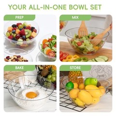 4 Pack Clear Plastic Serving Bowls 160Oz, Large Round Punch Bowls for 4PACK