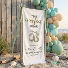 Custom Bridal Shower Banner, Perfect Pear Wedding Welcome Sign, Engagement Decor