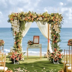 Sturdy Double-Bar Metal Wedding Arch Outdoor Garden Wedding Celebration Backdrop