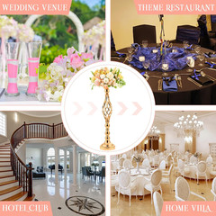 Elegant Gold Tall Flower Vase Candle Holders – 20 Pcs Wedding Centerpieces