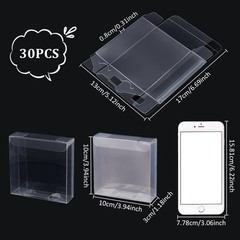30PCS Clear Gift Boxes, 4x4x1.2inch Rectangle PVC Clear Wedding Favour Boxes …