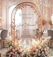 3 Pcs Welcome to Our Wedding Mirror Sign Decal,Vinyl Lettering Size1 Black